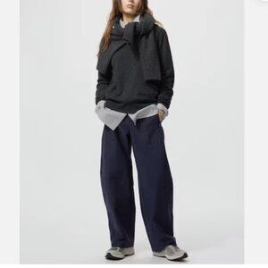 UNIQLO JERSEY BARREL PANTS IN NAVY SIZE XS